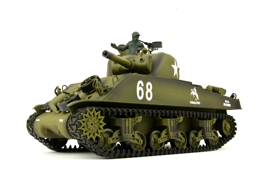 Rc Tank Us M4a3 Sherman Heng Long 1:16 S Kouřem A Zvukem + Kovová Převodovka +2,4ghz