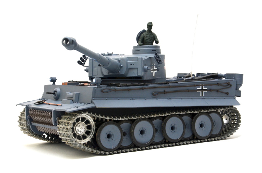 Rc Tank German Tiger I Heng Long 1:16 Šedý, Kouřový A Zvukový, Kovová Převodovka (Ocel) A Kovové Pásy -2,4ghz -V 6.0 - Pro