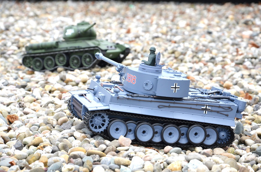 Rc Tank Německý Tiger I Heng Long 1:16 Šedý, Kouř A Zvuk+Ocelová Převodovka A 2,4ghz -V 6.0