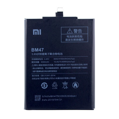 Xiaomi - Lithium-Iontová Baterie - Bm47 - Redmi 3 A Redmi 3s - 4000mah