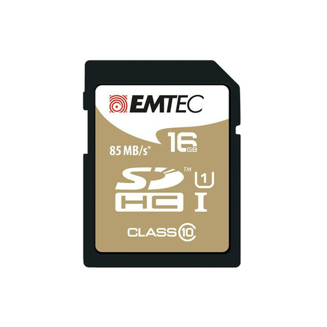 Sdhc 16gb Emtec Cl10 Gold+ Uhs-I 85mb/S Blister
