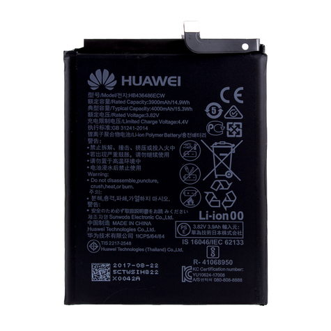 Huawei - Hb436486ecw - Lithium-Iontová Baterie - Mate 10 Pro, Mate 20 Pro, P20 Pro - 4000mah