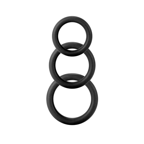 Kroužek Na Penis: Twiddle Kroužky - 3 Velikosti - Černé
