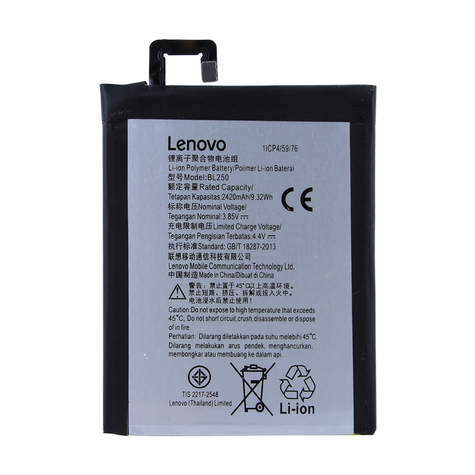 Lenovo - Li-Ion Poly Baterie - Bl-250 - Vibe S1, S1a40, S1c50 - 2420mah