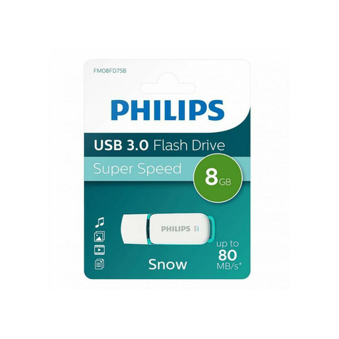 Usb Flash Disk Philips 8gb 3.0 Usb Drive Snow Super Fast Green Fm08fd75b/00