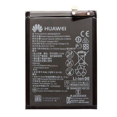 Huawei - Hb396285ecw - P20, Honor 10 - 3320mah - Lithium-Iontová Baterie - Dobíjecí Baterie