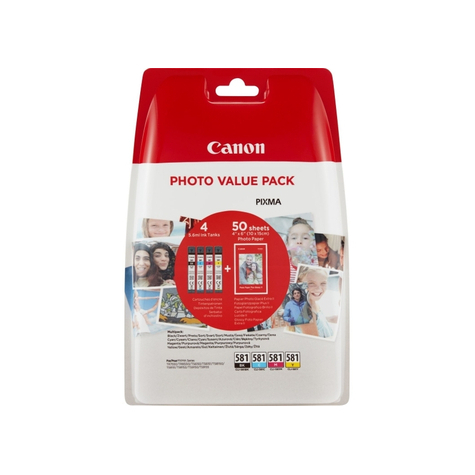 Canon Cli-581 Bk/C/M/Y Photo Value Bl Cartridge 2106c005