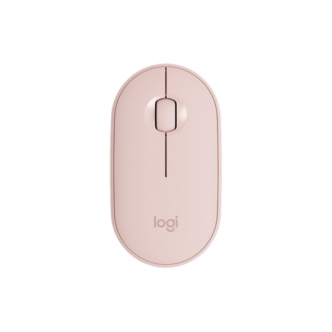 Logitech Pebble M350 - Ambidextrous - Optický - Rf Bezdrátový + Bluetooth - 1000 Dpi - Růžový
