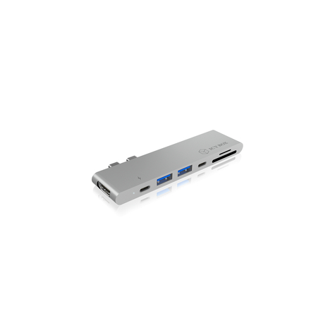 Icy Box Ib-Dk4037-2c - Kabelové Připojení - Usb 3.0 (3.1 Gen 1) Type-C - Usb Type-C - Stříbrná - Microsd (Transflash),Sd - 40 Gbit/S