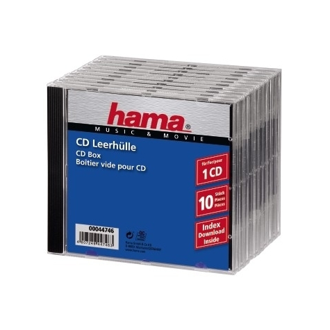 Hama Cd Jewel Case Standard - Balení 10 Kusů - 1 Disk - Průhledný