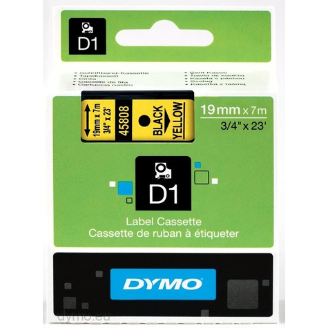 Dymo D1 - Self-Adhesive - Black On Yellow