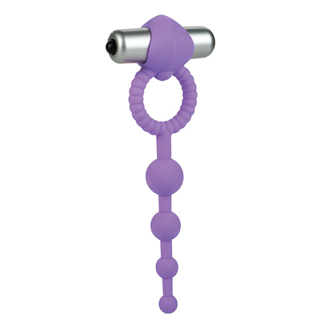 L'amour Premium Silicone Beaded Vibro Ring Purple