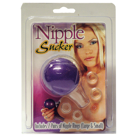 Nipple Sucker Purple W. 4 Kroužky