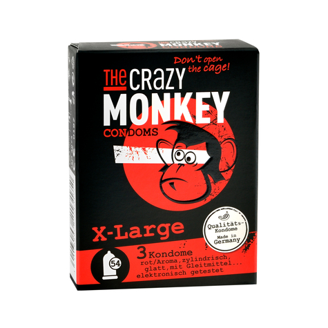 The Crazy Monkey Kondomy X-Large 3 Ks.