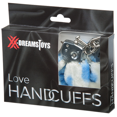 Xx-Dreamstoys Love Handcuffs W. Plyšová Modro-Bílá