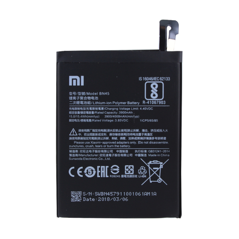 Xiaomi Bn45 Xiaomi Redmi Note 5 Lithium-Iontová Baterie 3900mah