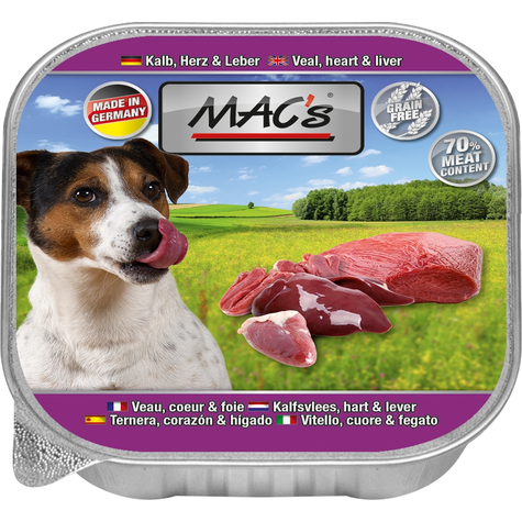 Mac's,Macs Dog Veal+Heart+Liver 150gs