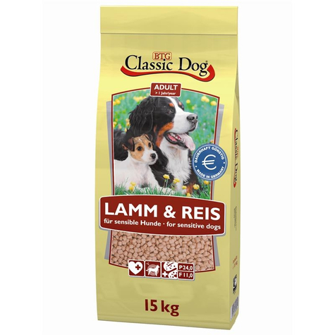 Classic Dog,Classic Dog Jehněčí Rýže 15 Kg