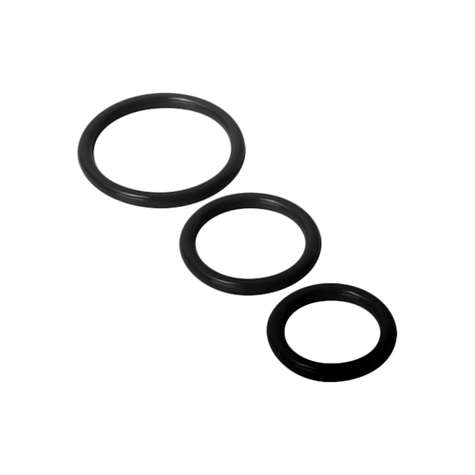 Cock Rings : Trinity Silicone Cock Rings, Black