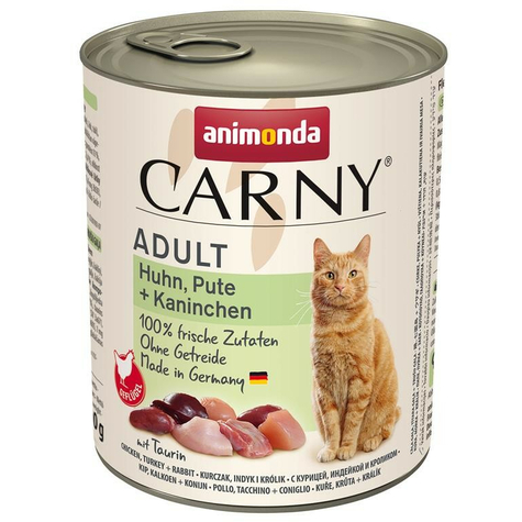 Animonda Cat Dose Carny Adult Kuře, Krůta + Králík 800