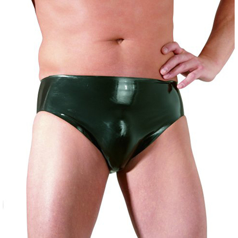 Latex Clothing For Men : Latex Men's Briefs With Dildo