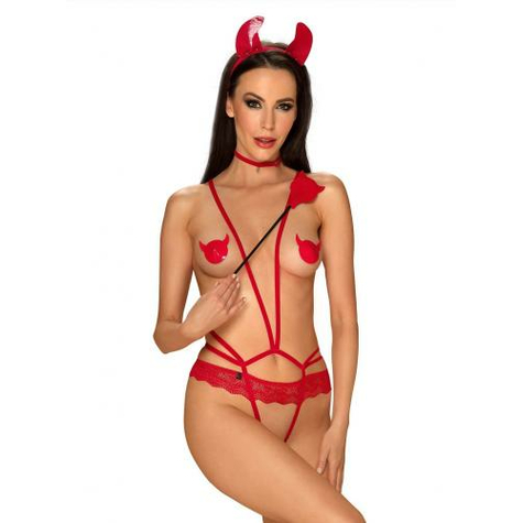 Evilia Erotický Diabolický Kostým - Červený