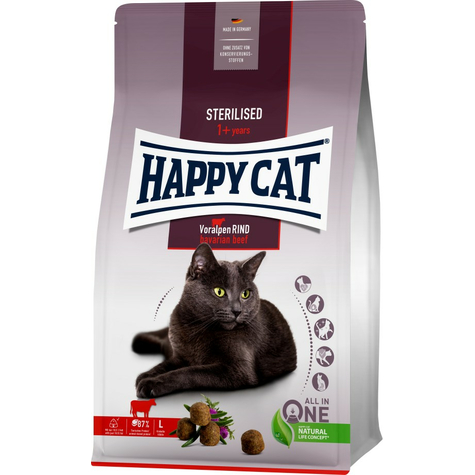 Happy Cat Sterilizované Dospělé Hovězí Maso Foothills 4 Kg