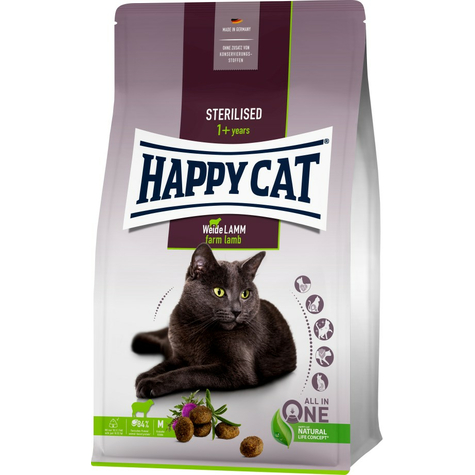 Happy Cat Sterilizované Dospělé Jehněčí Na Pastvě 4 Kg