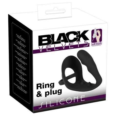 Cock Rings : Black Velvets Cock Ring And Anal Plug