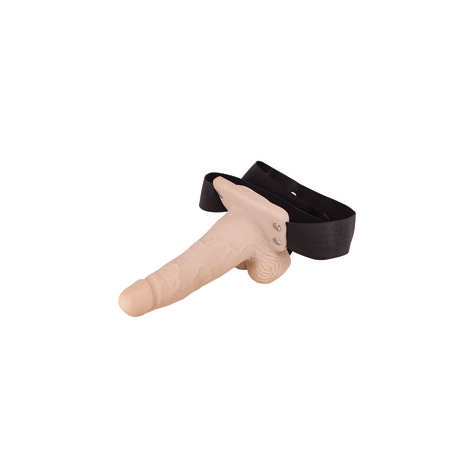 Erection Assistant Hollow Vibrating Strap-On 6 Inch Flesh Pink