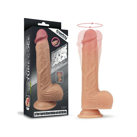 Love Toy - Rotierender & Erhitzen Realistischer Dildo 21 Cm - Nude