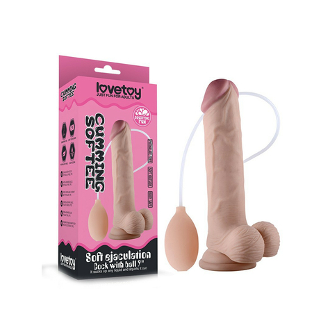 Love Toy - Soft Ejaculation Cock Mit Hoden 23 Cm - Spritzdildo - Nude