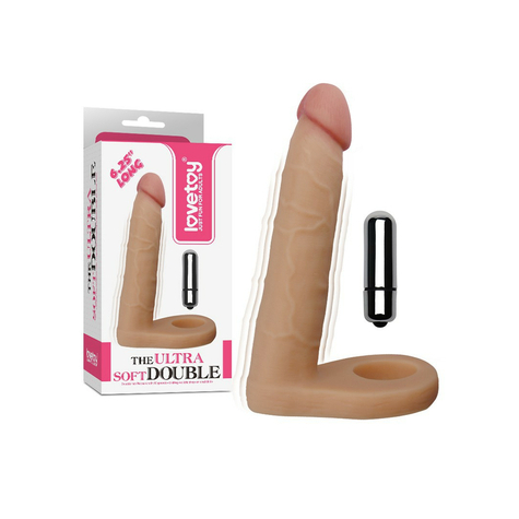 Love Toy - The Ultra Soft Double Vibrierender Dildo 16 Cm - Nude