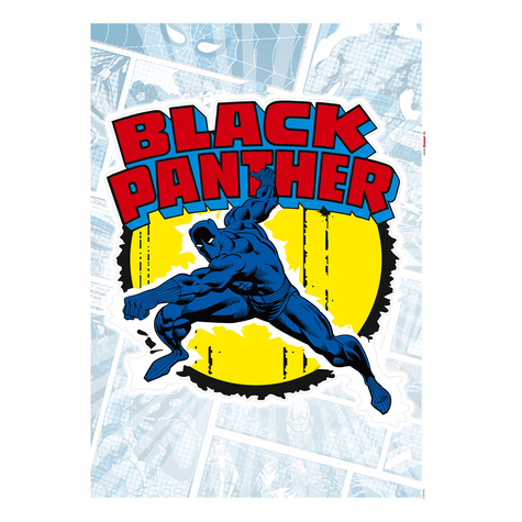 Tetování Na Zeď - Black Panther Comic Classic - Velikost 50 X 70 Cm