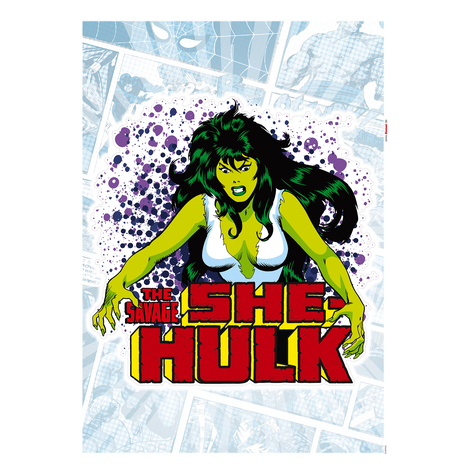 Nástěnné Tetování - She-Hulk Comic Classic - Velikost 50 X 70 Cm