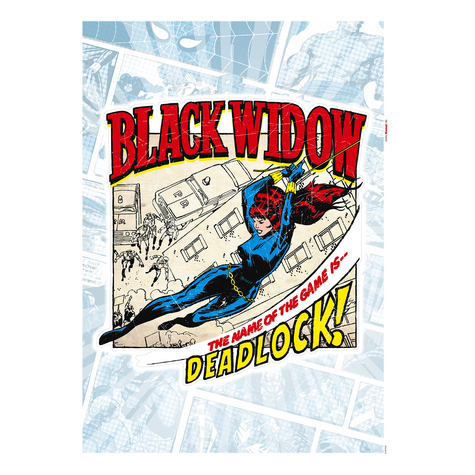 Tetování Na Zeď - Black Widow Comic Classic - Velikost 50 X 70 Cm
