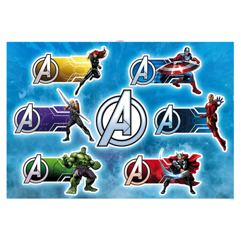Tetování Na Zeď - Avengers Plates - Velikost 100 X 70 Cm