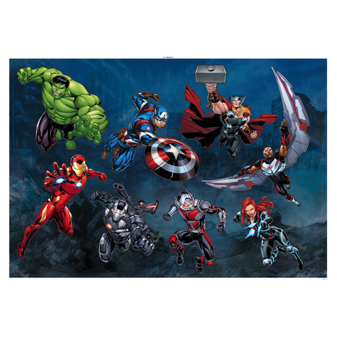 Tetování Na Zeď - Avengers Action - Velikost 100 X 70 Cm