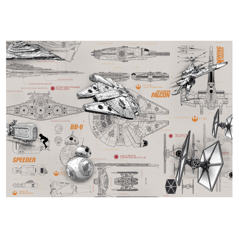 Fototapety - Star Wars Blueprints - Velikost 368 X 254 Cm