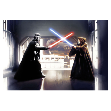 Netkané Tapety - Star Wars Vader Vs. Kenobi - Rozměr 300 X 200 Cm