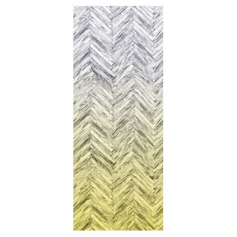 Vliesová Fototapeta - Panel Herringbone Yellow - Rozměr 100 X 250 Cm