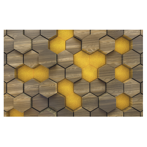 Vliesová Fototapeta - Woodcomb Olive - Rozměr 400 X 250 Cm