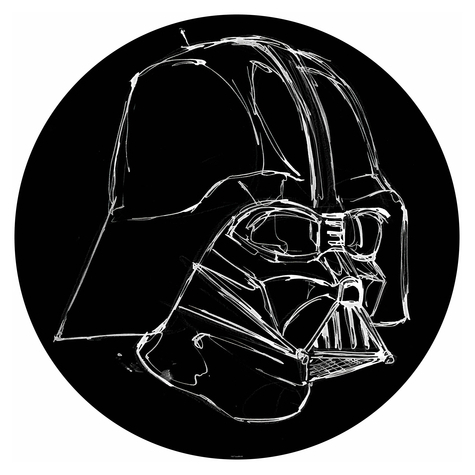 Samolepicí Netkaná Tapeta / Tetování Na Zeď - Star Wars Ink Vader - Velikost 125 X 125 Cm