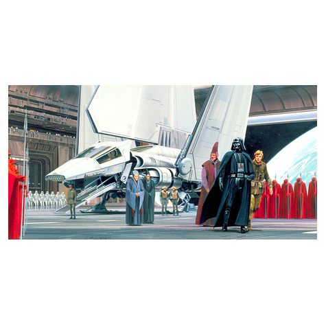 Netkané Tapety - Star Wars Classic Rmq Death Star Shuttle Dock - Velikost 500 X 250 Cm