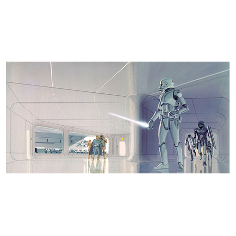 Netkaná Tapeta - Star Wars Classic Rmq Stormtrooper Hallway - Rozměr 500 X 250 Cm
