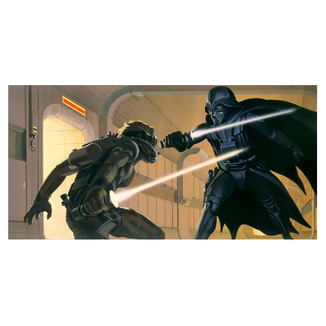 Netkané Tapety - Star Wars Classic Rmq Vader Vs Luke - Velikost 500 X 250 Cm