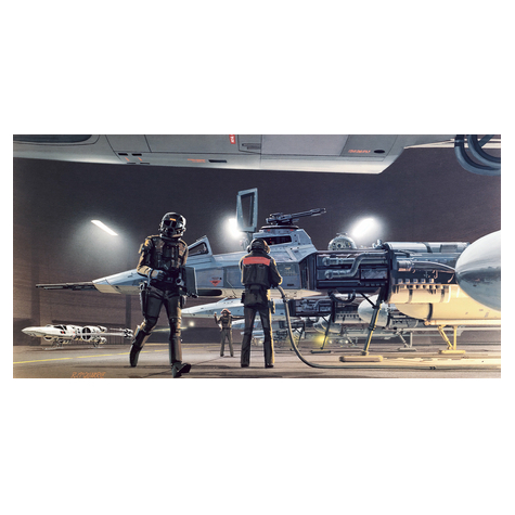 Netkané Tapety - Star Wars Classic Rmq Yavin Hangar - Velikost 500 X 250 Cm