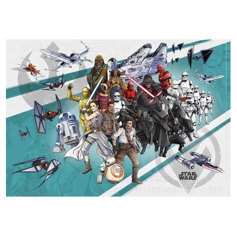 Vliesová Fototapeta - Star Wars Cartoon Collage Wide - Rozměr 400 X 280 Cm