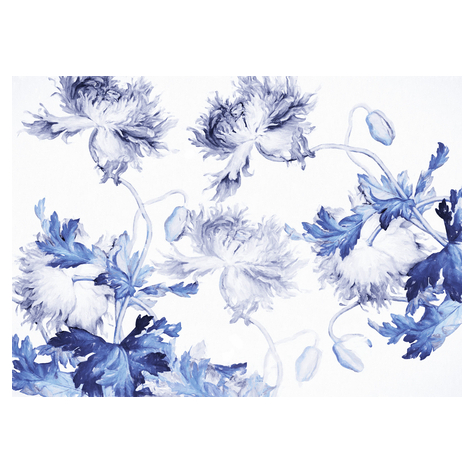 Vliesová Fototapeta - Modré Siluety - Rozměr 350 X 250 Cm
