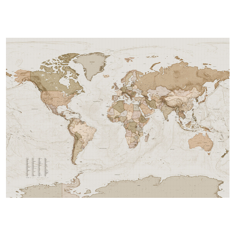 Vliesová Fototapeta - Mapa Země - Rozměr 350 X 250 Cm